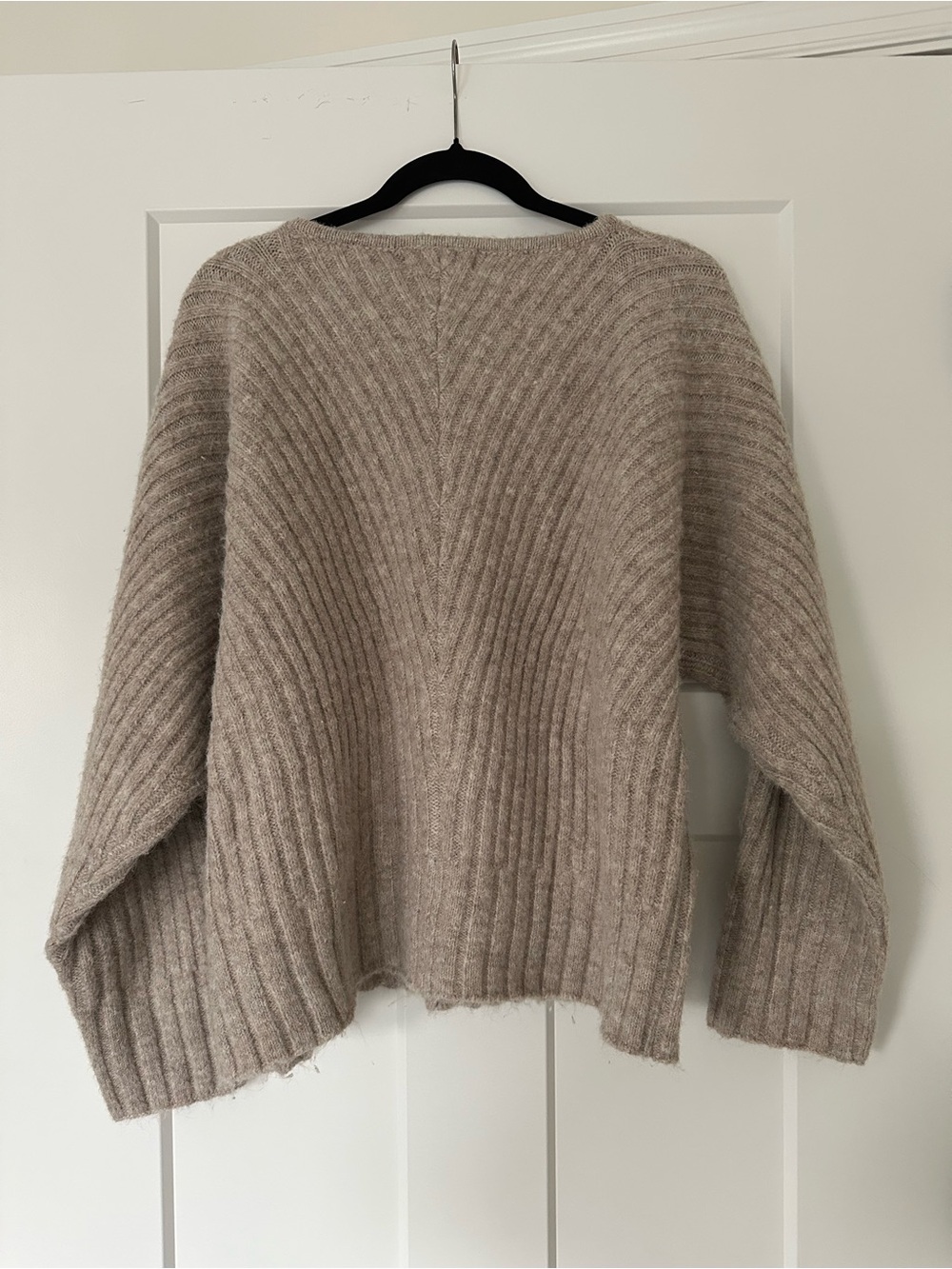 Women’s By Together Tan V-Neck Cozy Sweater - Picture 4 of 7